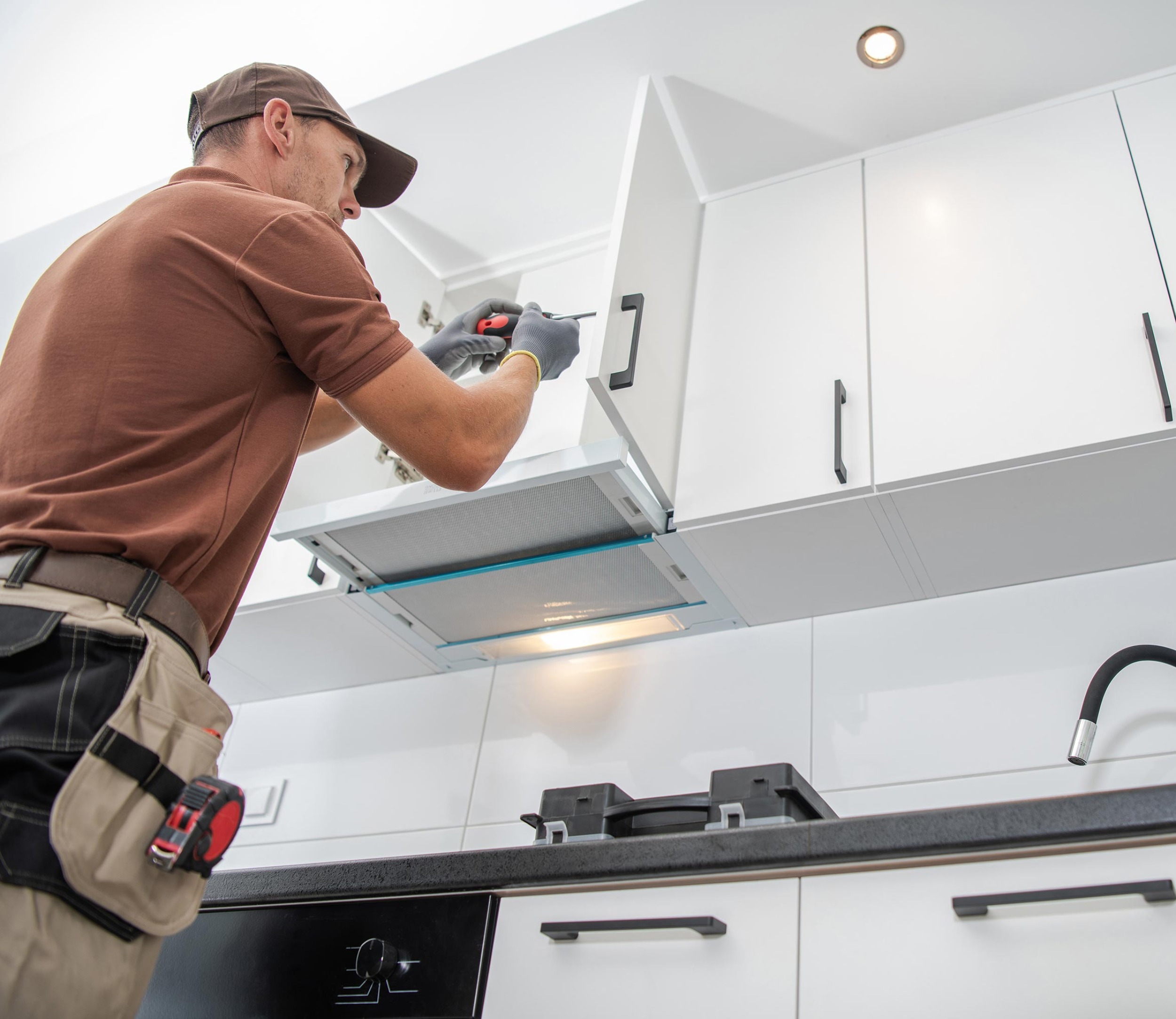 Looking personnel for cabinet install