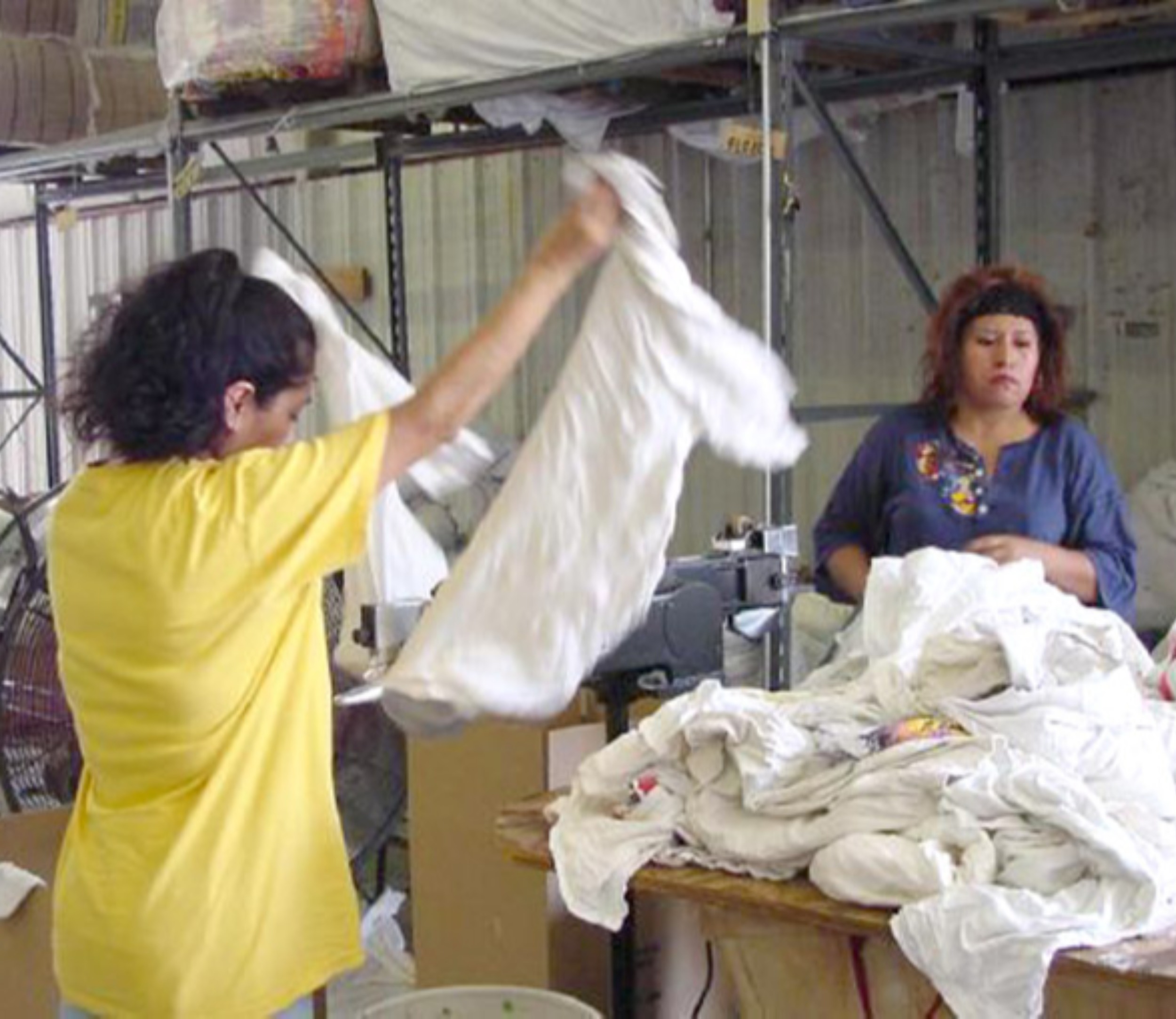 Women wanted to cut used clothing into rags