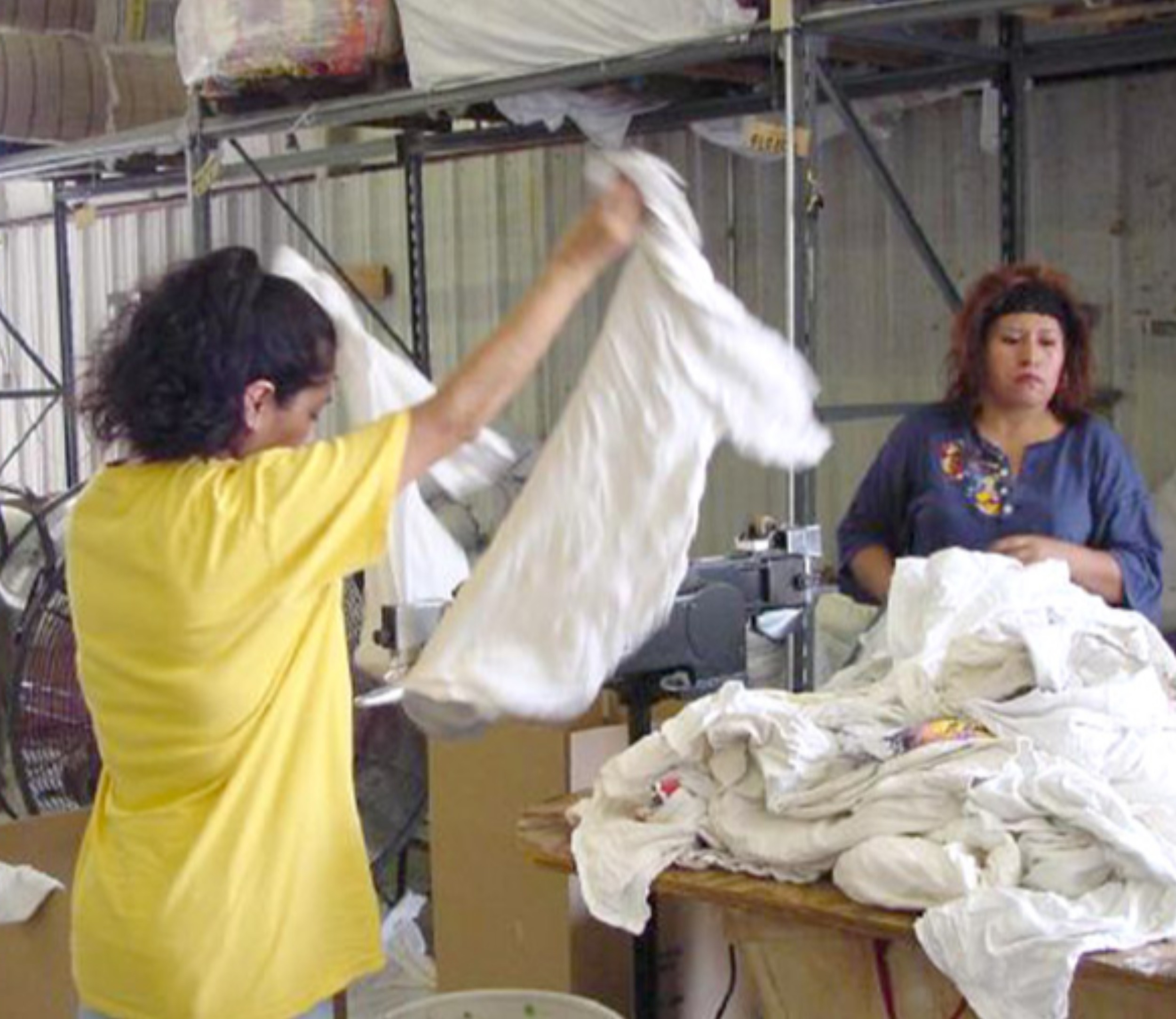 Women wanted to cut used clothing into rags
