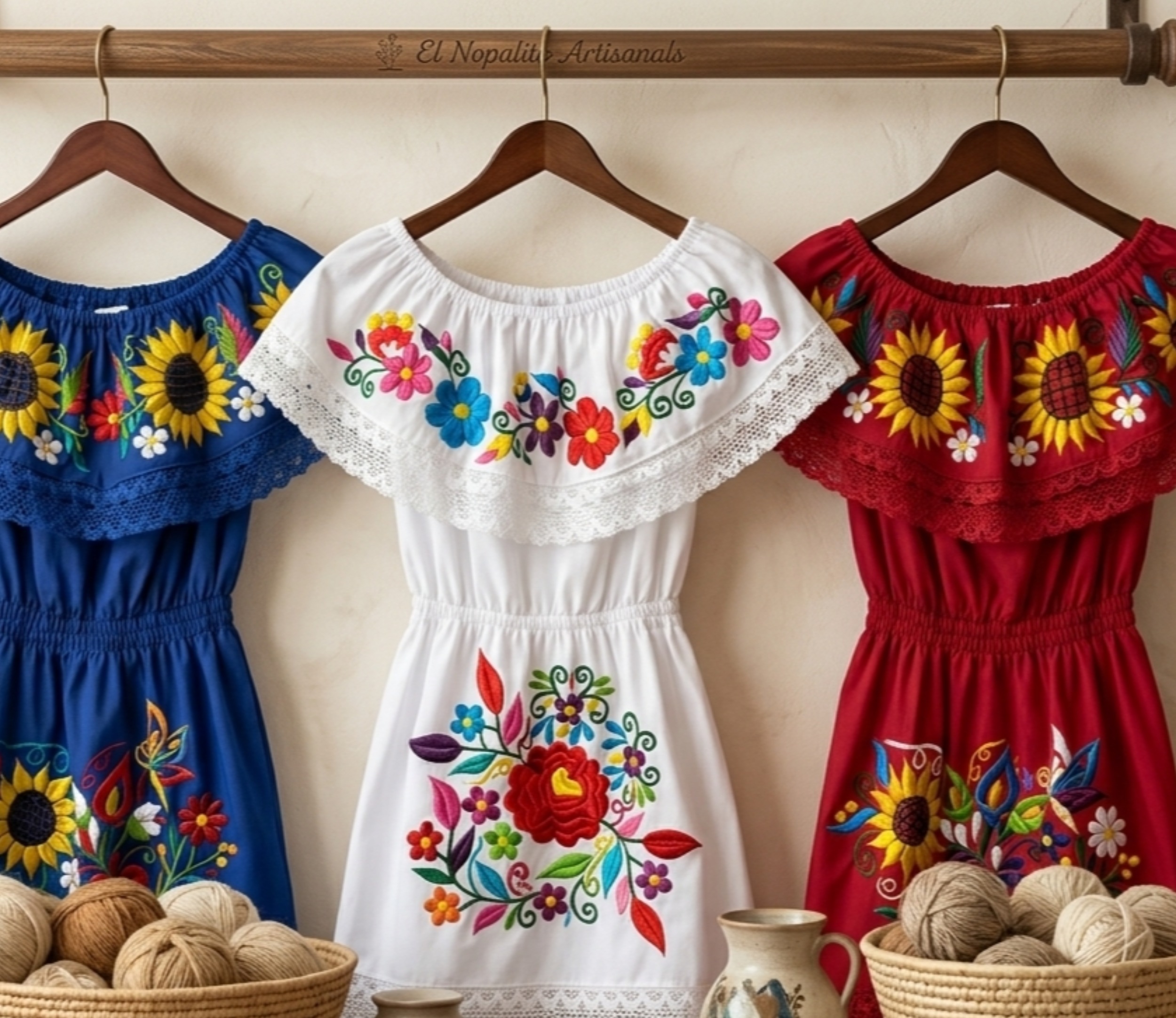 Vestidos Mexicanos Artesanales Bordados a Mano