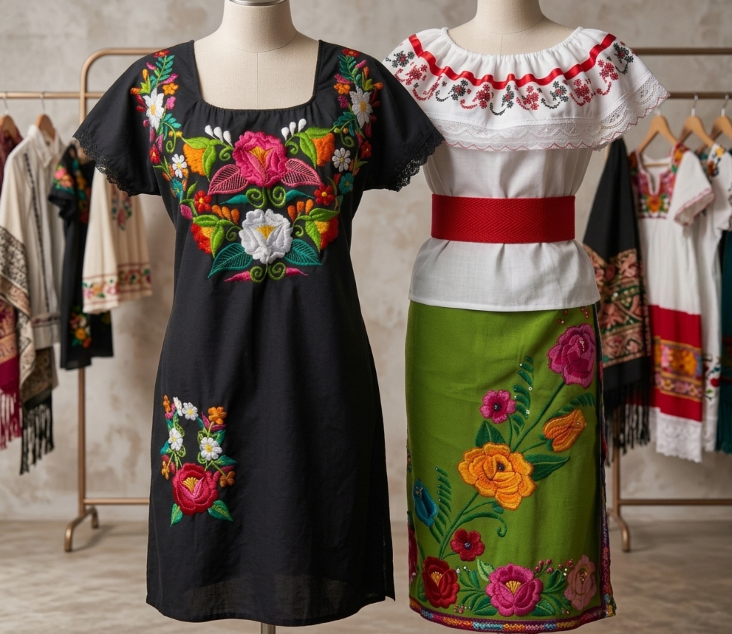 Vestidos artesanal típico Variedad de Colores y Bordados